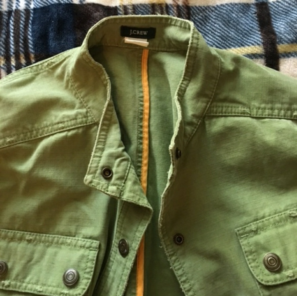 J crew large green jacket